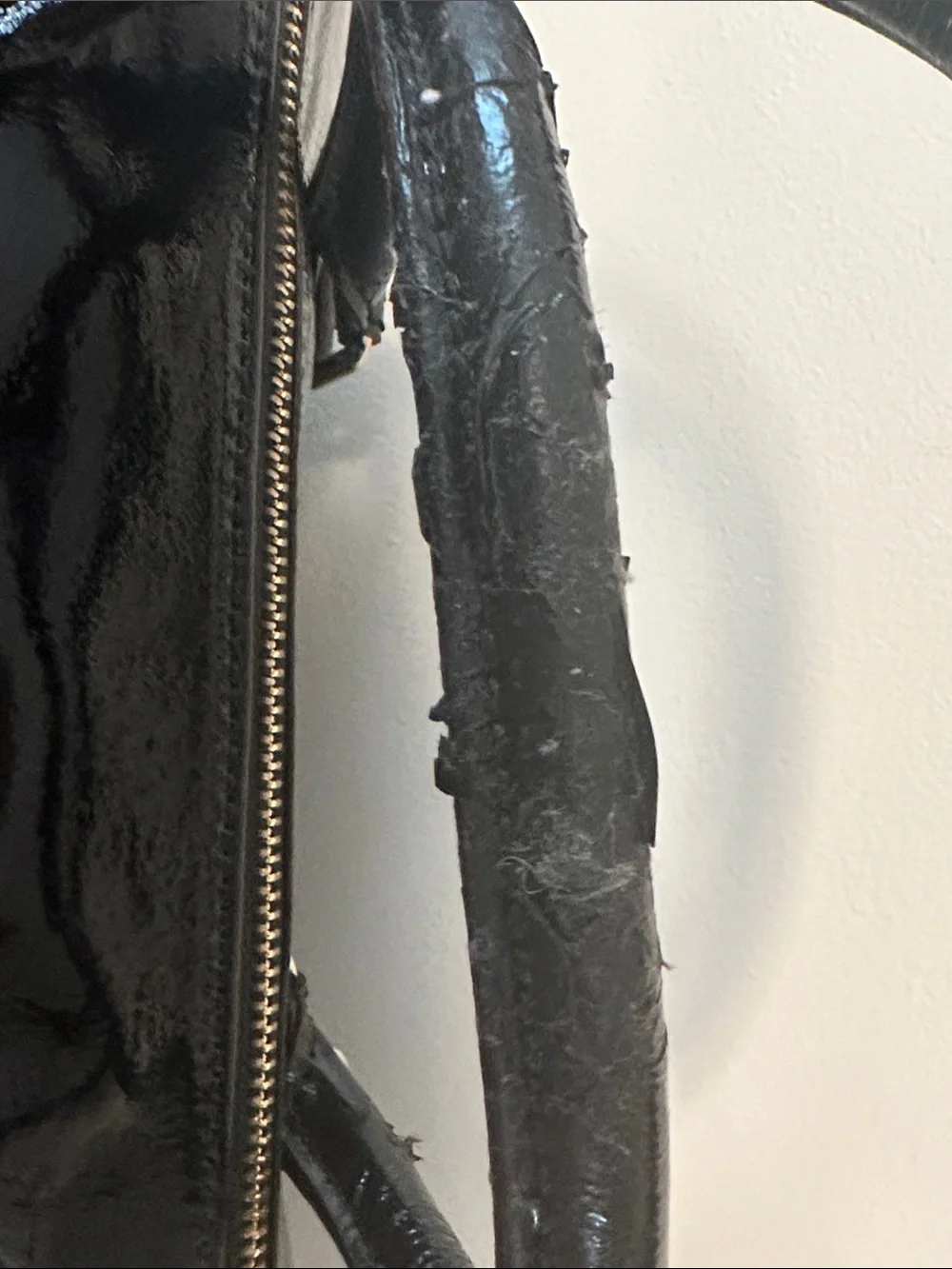 kate spade Black Patent Leather Satchel with Gold Plaque